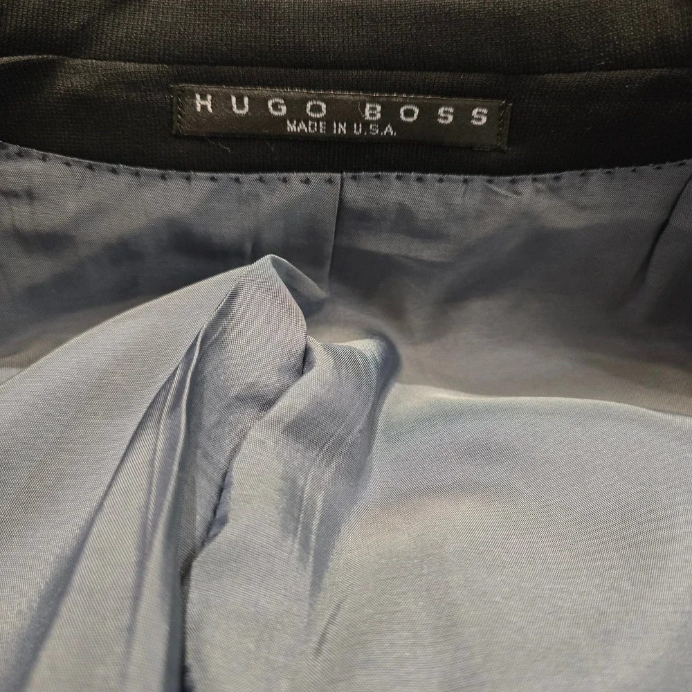 Hugo Boss Rossellini Movie U Mens 40S Black Virgin Wool 3 Button Blazer‎ USA